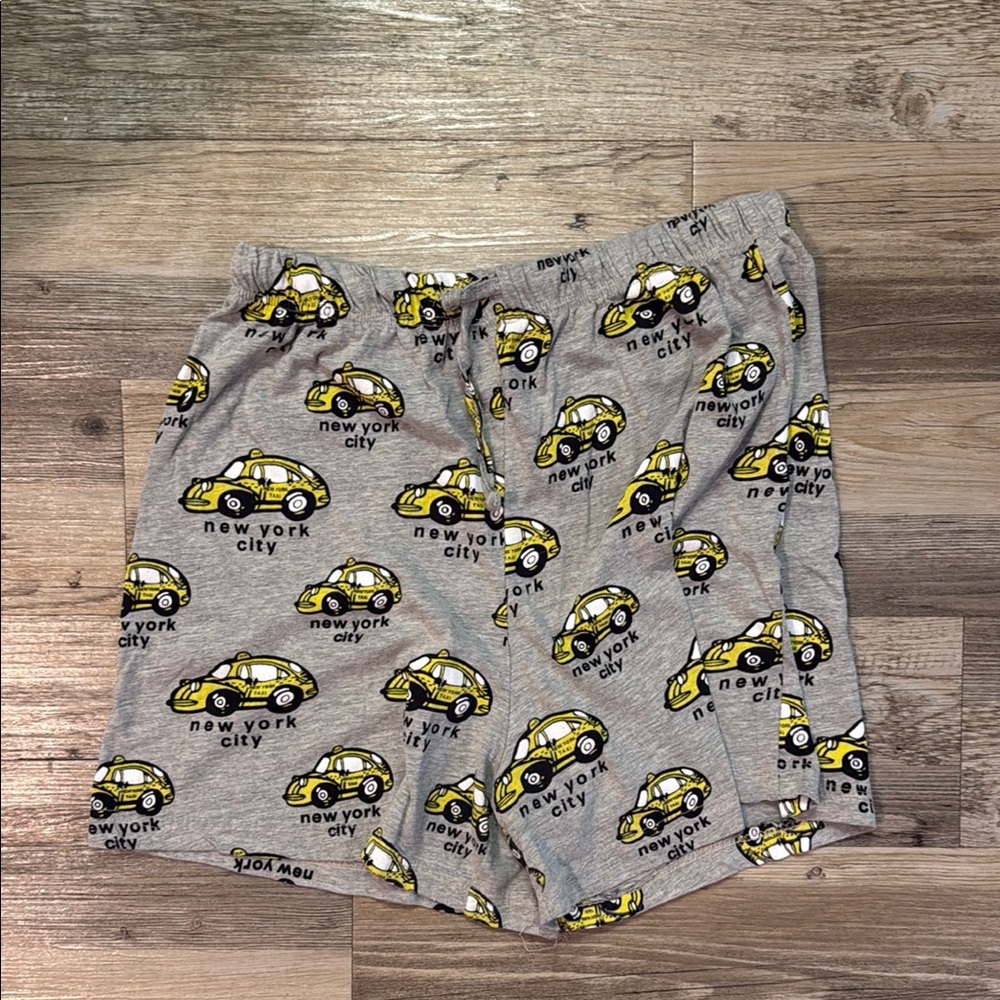 NYC Gray Shorts with Yellow Taxi Design